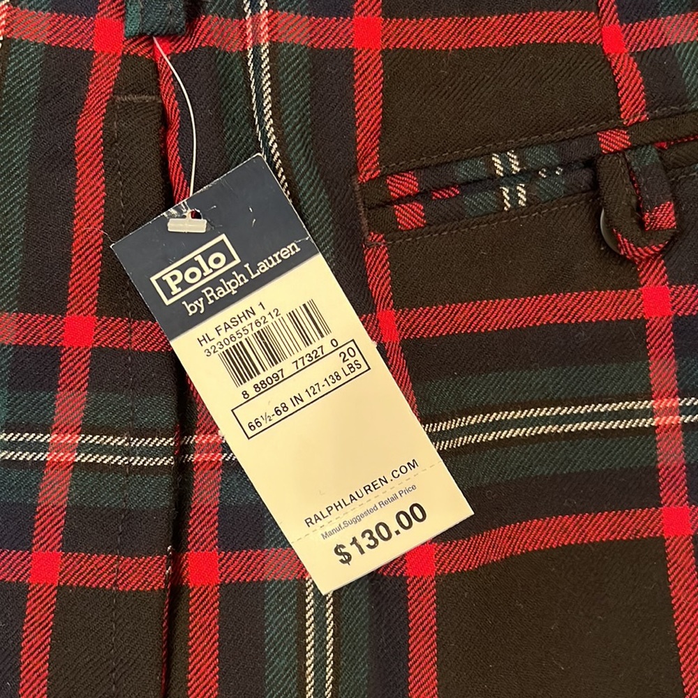 NWT Boys Polo Plaid Dress Pants